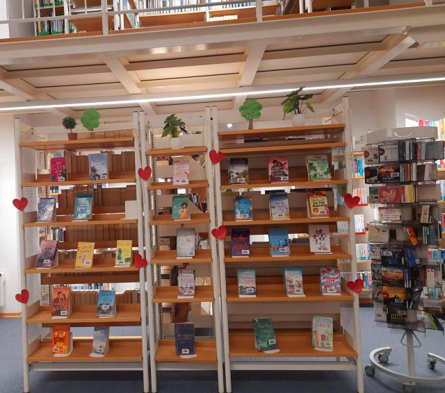 Valentinstag Regal mit Liebesromane